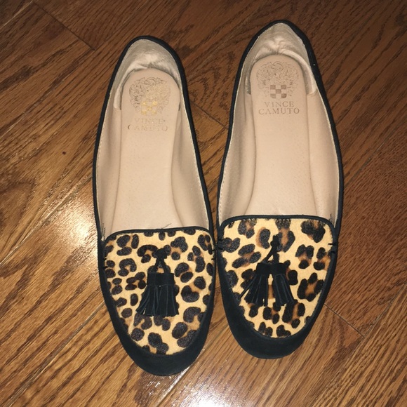Black/leopard Vince Camuto flats - Picture 1 of 7